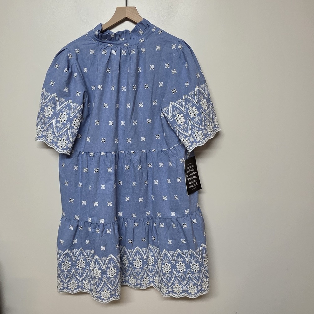 TUCKERNUCK Chambray Embroidered Crawford Dress Sz XL NWT Retail $188 Tuckernuck - Picture 6 of 9
